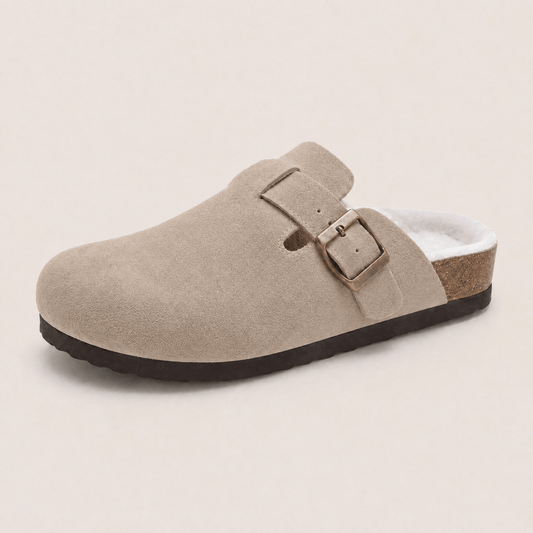 The Fur-Lined Suede Clog